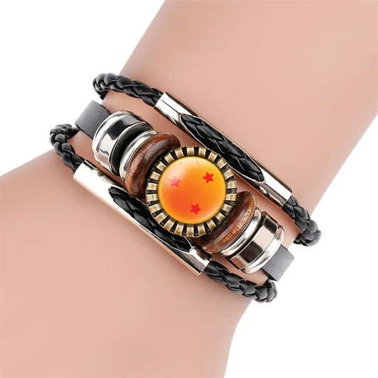 Dragon Ball Z Time Gem Leather Bracelet - Hand-Woven Anime Accessory