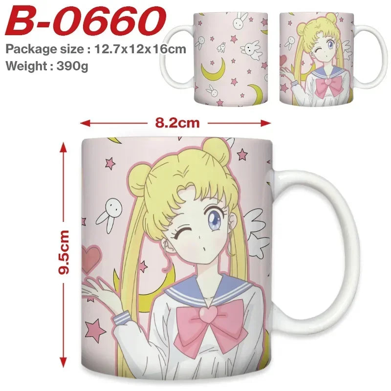 Sailor Moon Girl Coffee Mugs DIY Custom Anime Cartoon Ceramic Mug Cup Creative Outdoor Work Camping Beer Cups Kids Birthday Gift