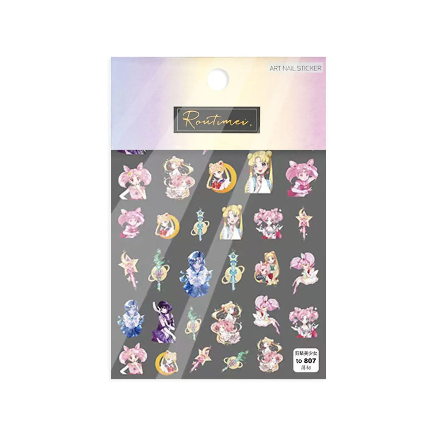 New Sailor Moon Luna Mizuno Ami Tsukino Usagi Sweet Cute Waterproof Nail Art Patch Creative Simple Cartoon Nail Decoration Gift