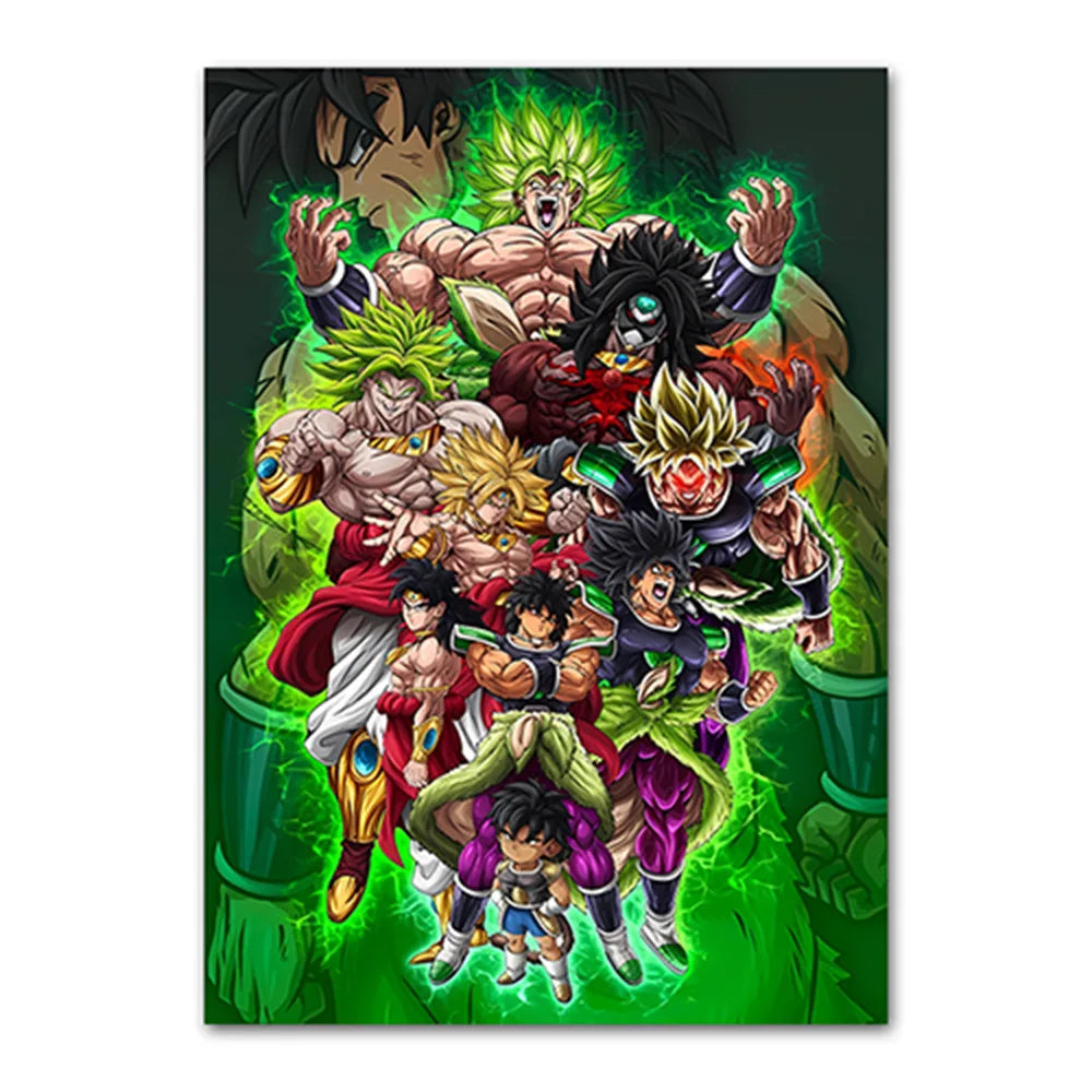 Dragon Ball Goku Van Gogh Starry Night Canvas Poster - Anime Art Wall Decor