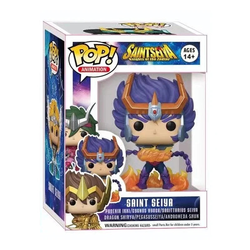 MINISO Saint Seiya Figure Phoenix Ikki Hyoga Shiryu Standing Figure Toy Arrival PVC Box
