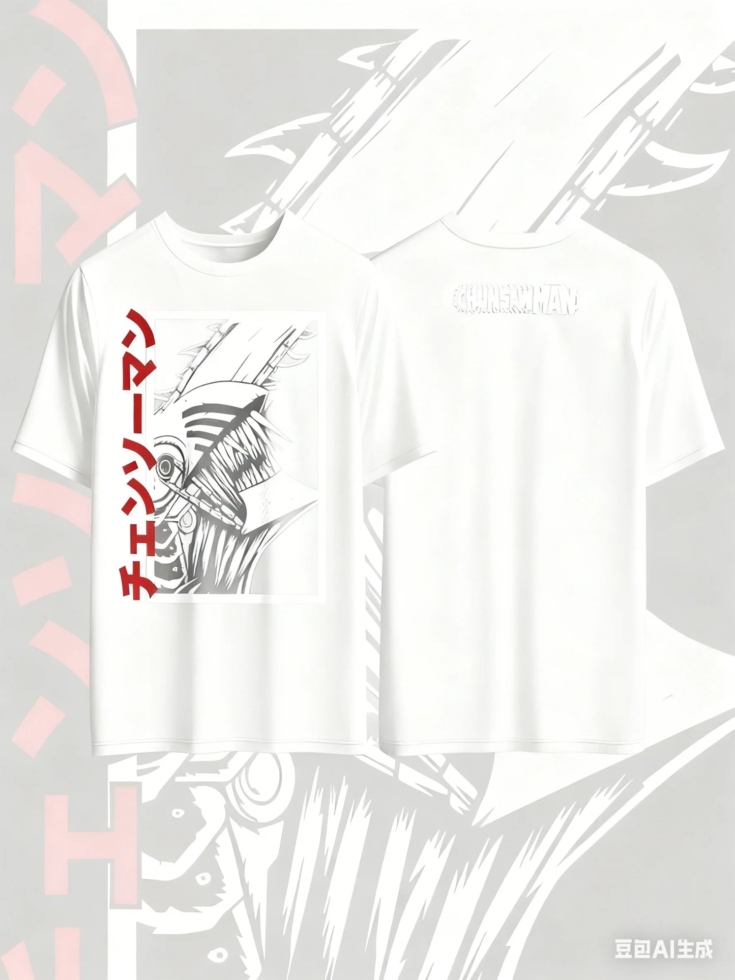 Chainsaw Man Printed Pure Cotton T-shirt for Men and Women