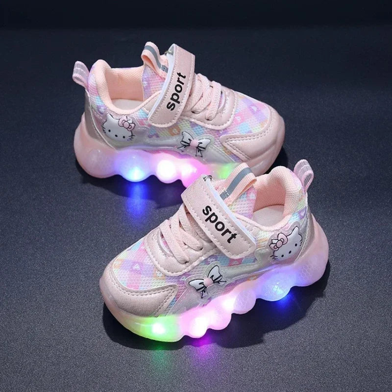 Hello Kitty Casual Anti-slip Led Light Shoes for Toddlers and Girls