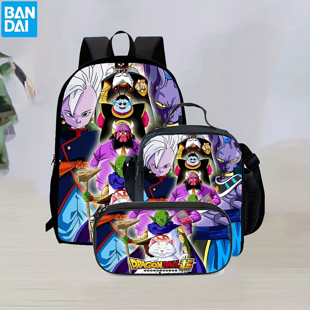 Dragon Ball Z Backpack Set - 3-Piece School Set with Lunch Box & Pencil Case