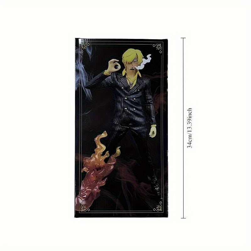 Bandai Sanji Black Flame Legs Collectible Figurine - White Suit Edition, PVC Material