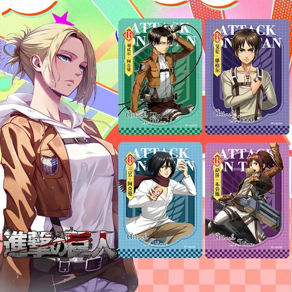Attack on Titan Collection Cards Classic Japanese Anime Works Eren Jaeger Mikasa·Ackerman Cool Battle Roles Cards Holiday Gifts