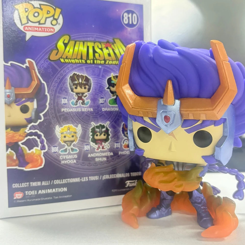 Funko Pop Saint Seiya Action Figure Cygnus Hyoga #808 Dragon Shiryu #807 Andromeda Shun #809 Phoenix Ikki #810 Vinyl Dolls Toys