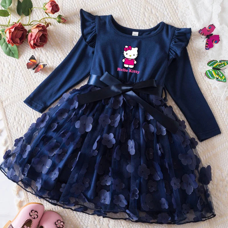 Hello Kitty Girl Baby 2-6Y Long Sleeve Princess Dress