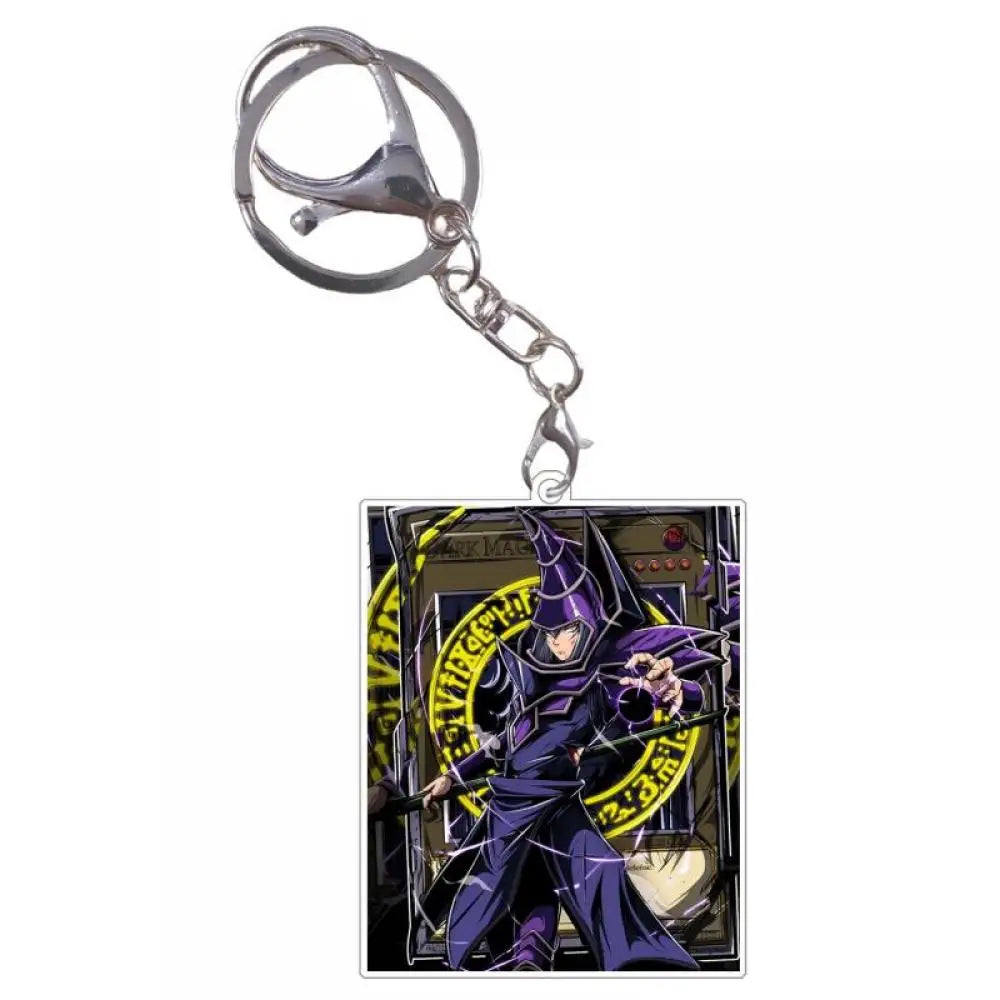 Yu Gi Oh Double Sided Acrylic Keychain Dark Magician Blue-Eyes White Dragon