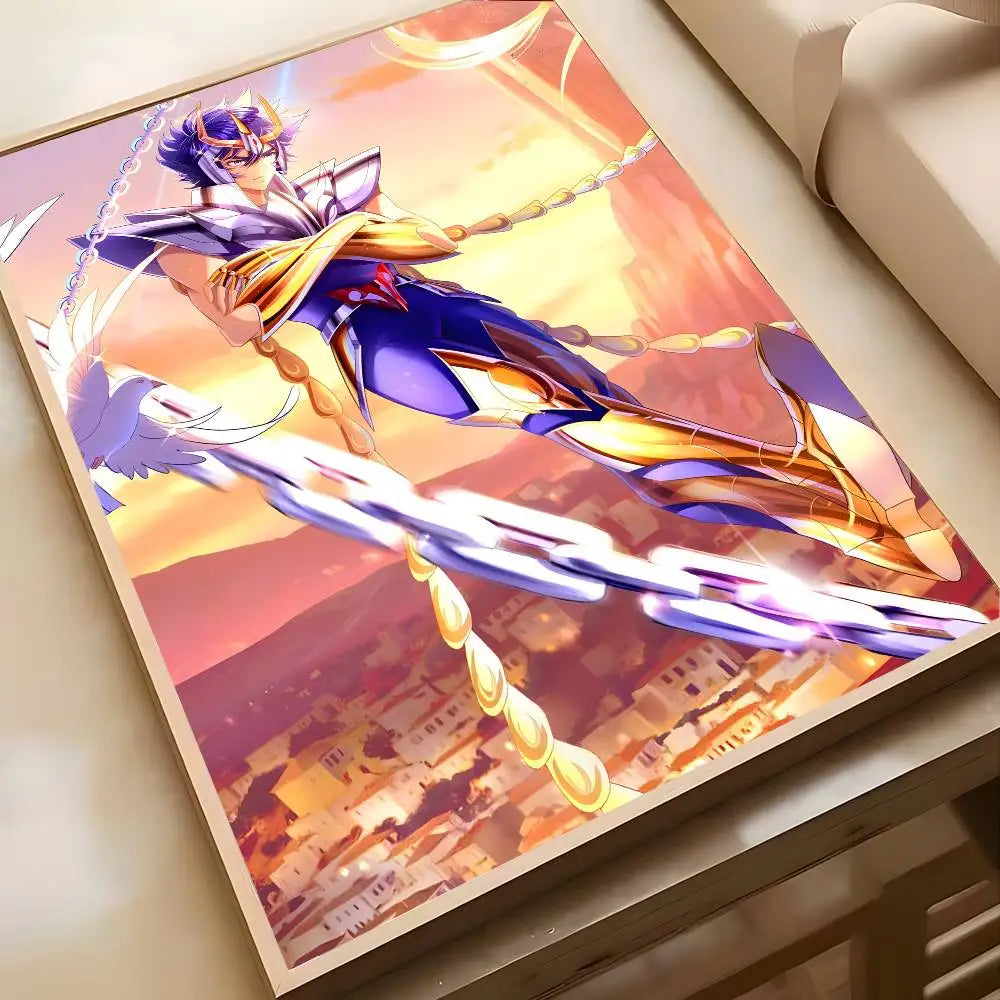 Saint Seiya Poster High-definition art sticker Self adhesive waterproof home decoration