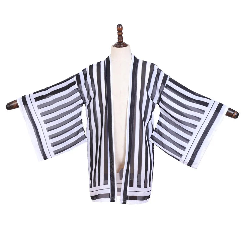 Japanese Anime Kochou Shinobu Cosplay Costume Summer Woman Kimono Cardigan Cloak Beach Vacation Butterfly Robe Tops