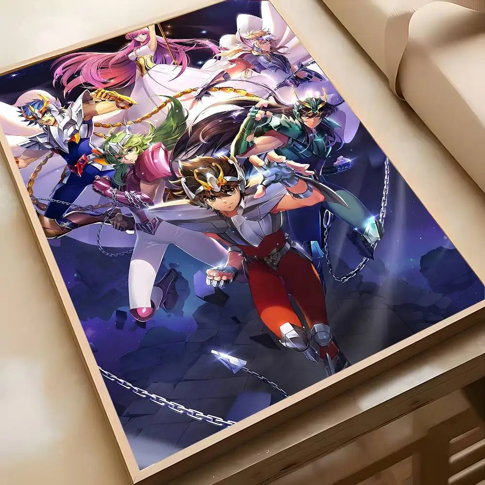 Saint Seiya Poster High-definition art sticker Self adhesive waterproof home decoration