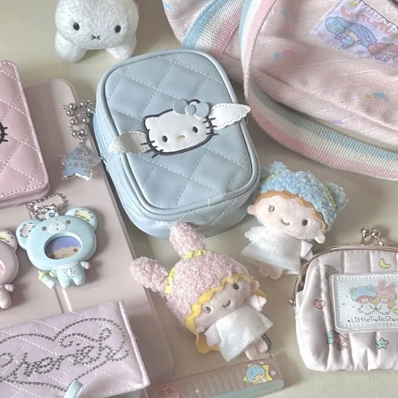Hello Kitty Wallet Sanrio Embroidery Bag Camera Bag Anime KT Diamond Storage Bag Kawaii Purses and Handbags Birthday Gift