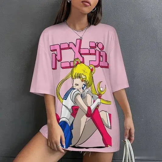 Sailor Moon Anime T Shirt Women Man Casual 2026 Summer New Short Sleeve Cotton Tops Graphic Tee Cartoon Streetwear Y2k Clothes