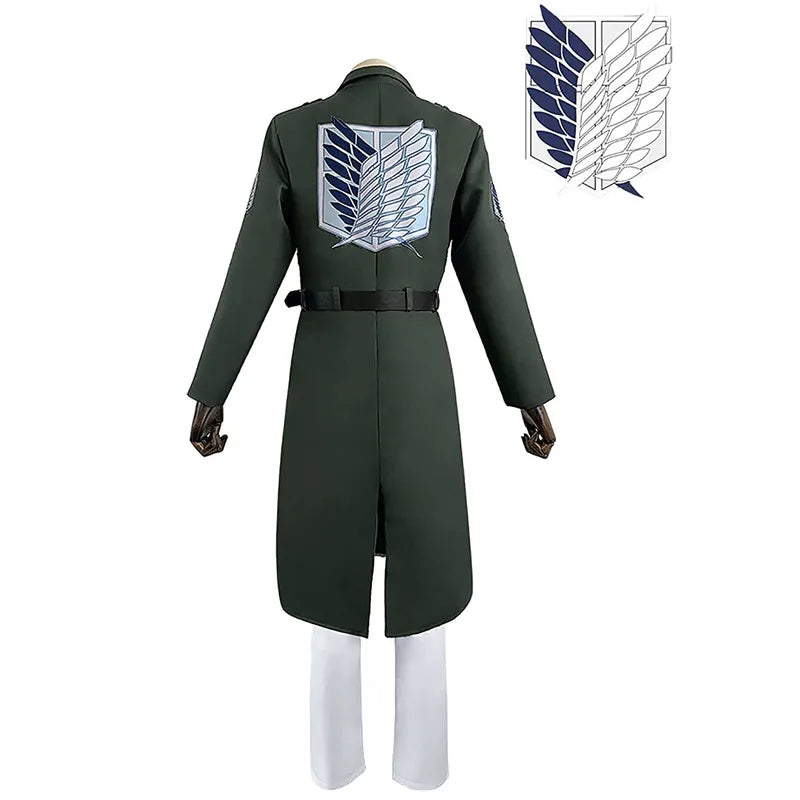 Attack On Titan Anime Cosplay Costume Shingeki No Kyojin Coat Soldier Jacket Survey Corps Outfit for Halloween Theme Party Adult