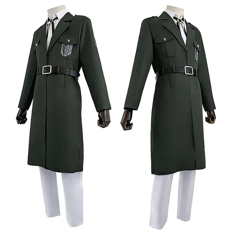 Attack On Titan Anime Cosplay Costume Shingeki No Kyojin Coat Soldier Jacket Survey Corps Outfit for Halloween Theme Party Adult