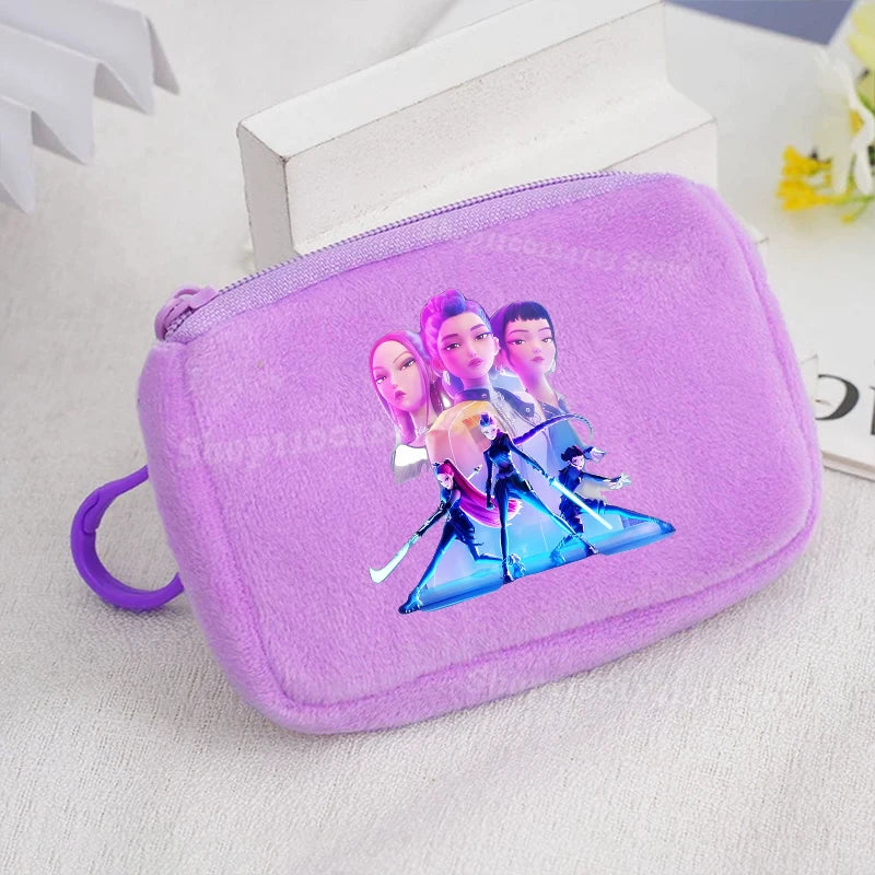 KPop Demon Hunters Kid Girl Plush Coin Purses