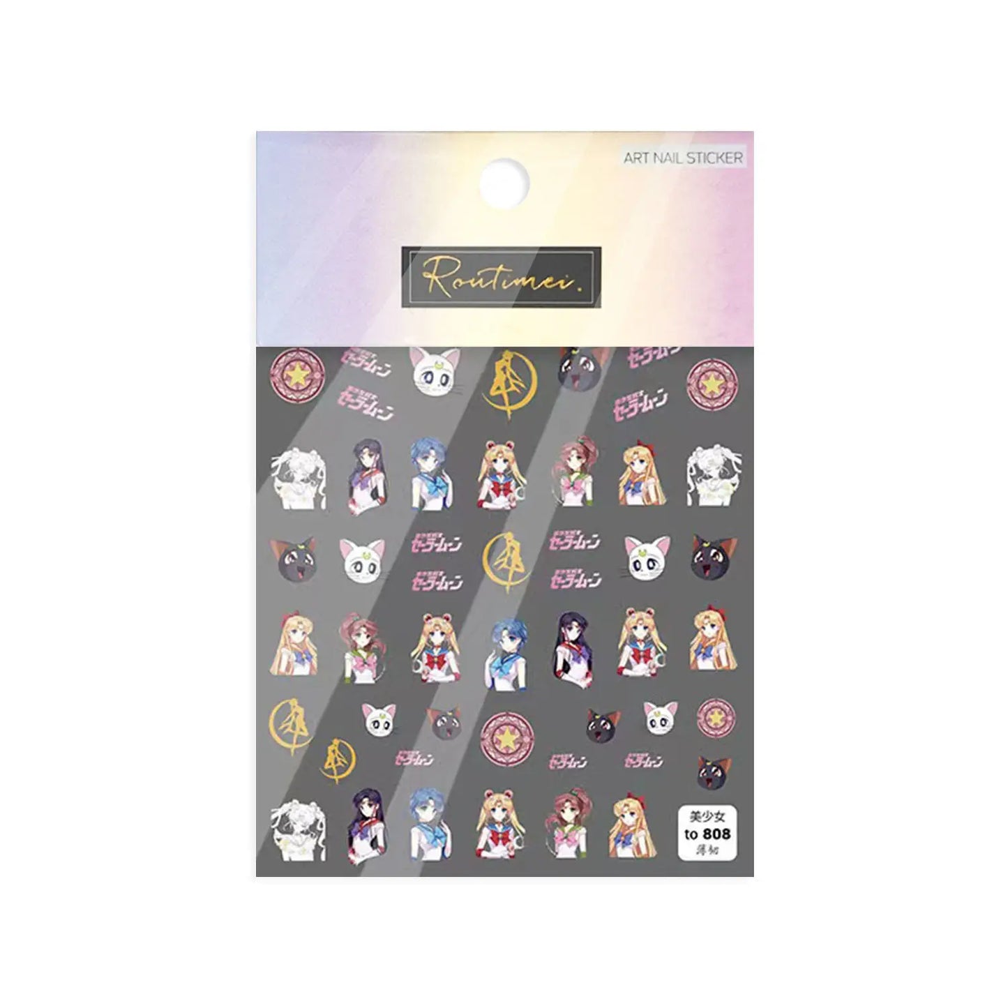 New Sailor Moon Luna Mizuno Ami Tsukino Usagi Sweet Cute Waterproof Nail Art Patch Creative Simple Cartoon Nail Decoration Gift
