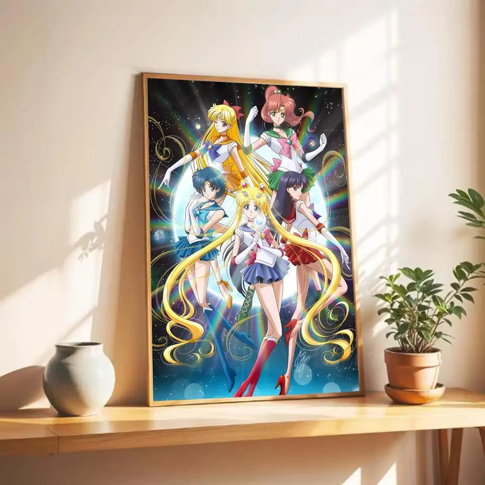 Cute S-Sailor M-Moon Poster Wall Art Print Poster Decorative Mural Home Decor Gift Unframed