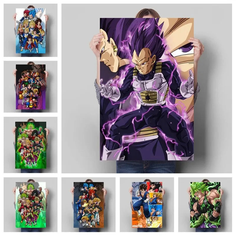 Dragon Ball Goku Van Gogh Starry Night Canvas Poster - Anime Art Wall Decor