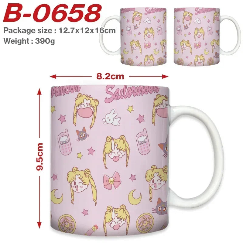 Sailor Moon Girl Coffee Mugs DIY Custom Anime Cartoon Ceramic Mug Cup Creative Outdoor Work Camping Beer Cups Kids Birthday Gift