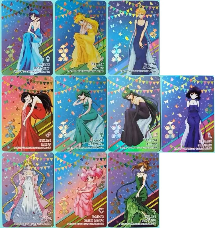 Sailor Moon collectible cards games for boys toys table games birthday gifts DIY anime Makomo Sailor Moon premium flash cards