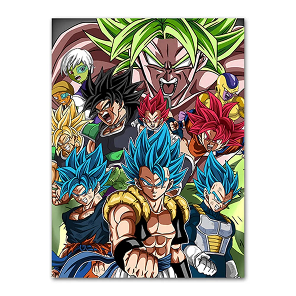 Dragon Ball Goku Van Gogh Starry Night Canvas Poster - Anime Art Wall Decor