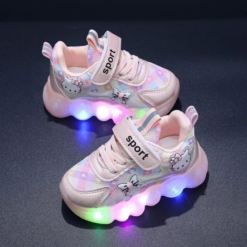 Hello Kitty Casual Anti-slip  Led Light Shoes for Toddlers and Girls