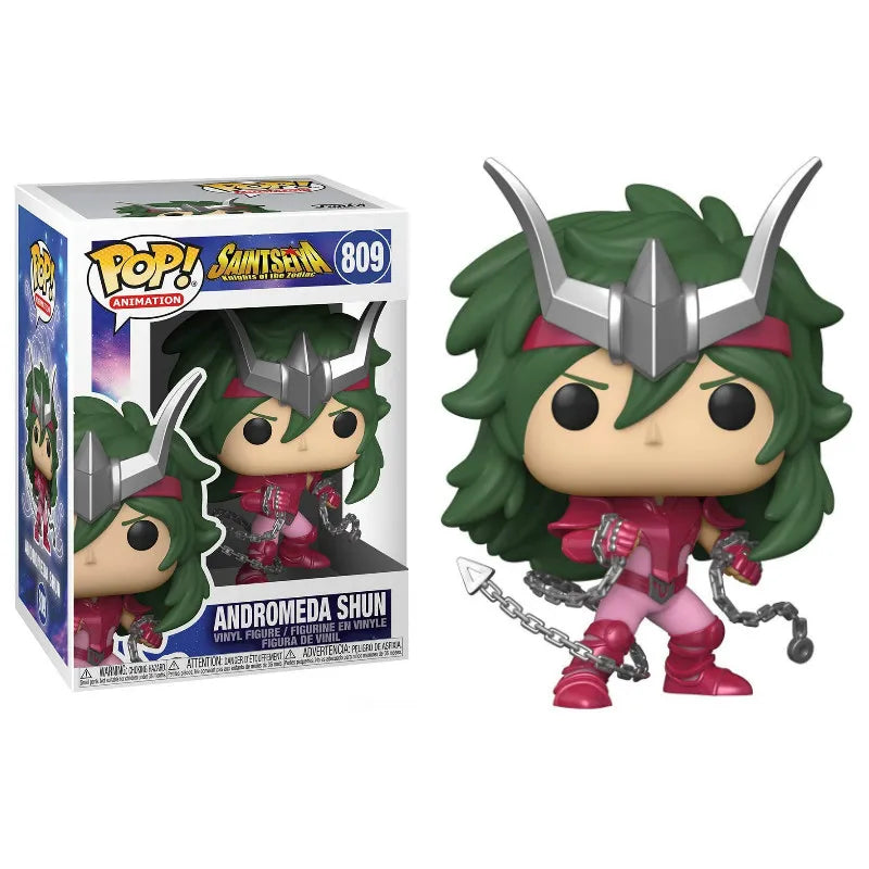 Funko Pop Saint Seiya Action Figure Cygnus Hyoga #808 Dragon Shiryu #807 Andromeda Shun #809 Phoenix Ikki #810 Vinyl Dolls Toys