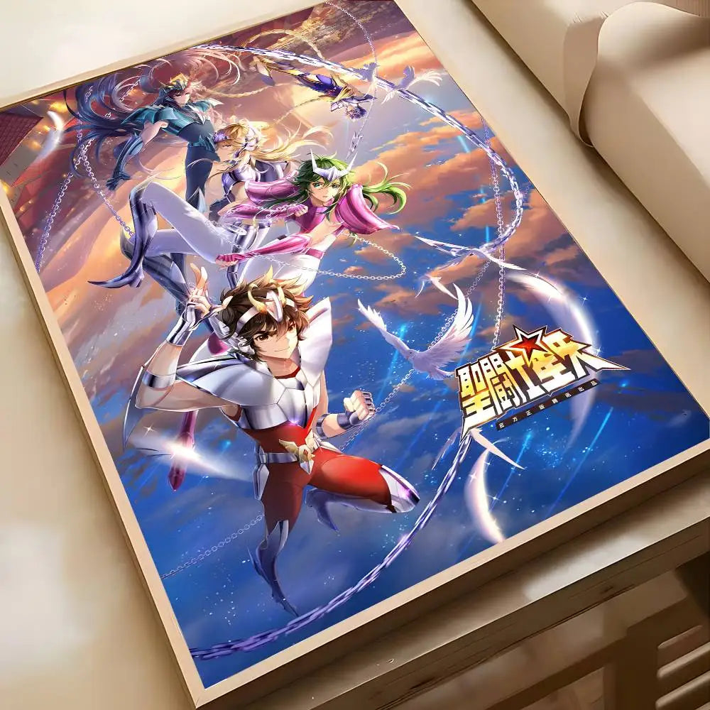 Saint Seiya Poster High-definition art sticker Self adhesive waterproof home decoration