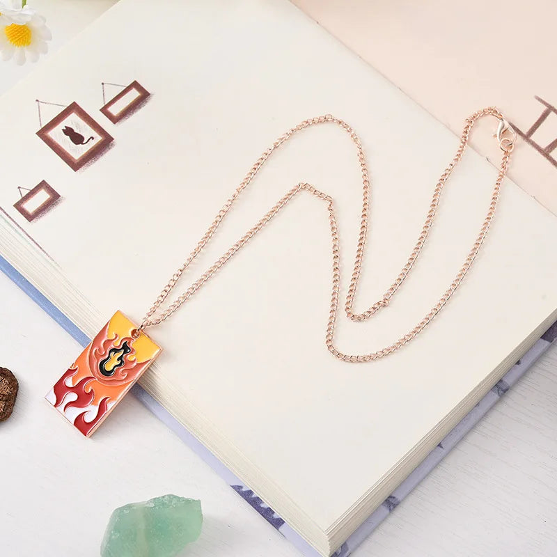 Demon Slayer Necklace - Tanjiro, Nezuko & Zenitsu Metal Pendant Cosplay Jewelry