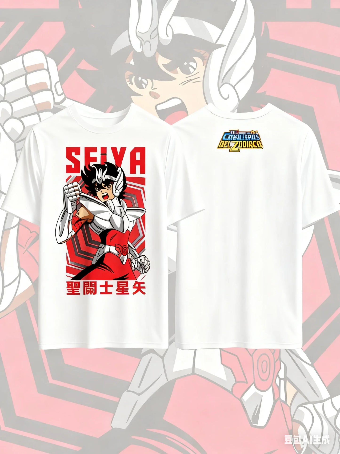 Saint Seiya Anime Printed Cotton T-shirt for Men and Women Harajuku Street Fashion Oversized Anime Peripheral Clothing T-shirt