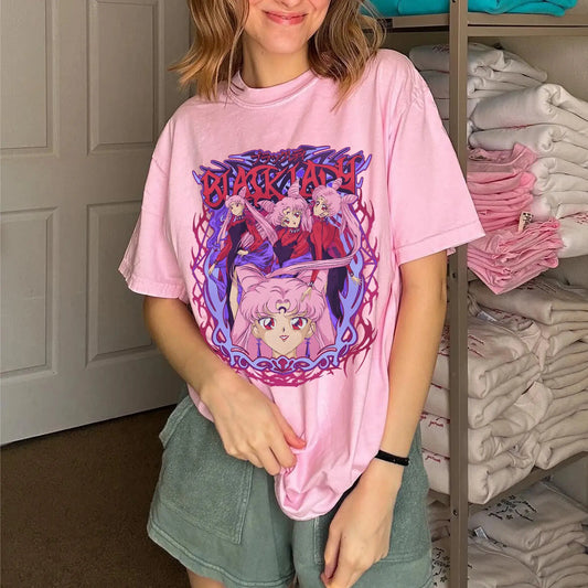 Sailor Moon Anime T Shirt Women Men Short Sleeve Cotton Tops Graphic Print Streetwear Casual Summer Tee 2025 Vintage Y2k Clothes