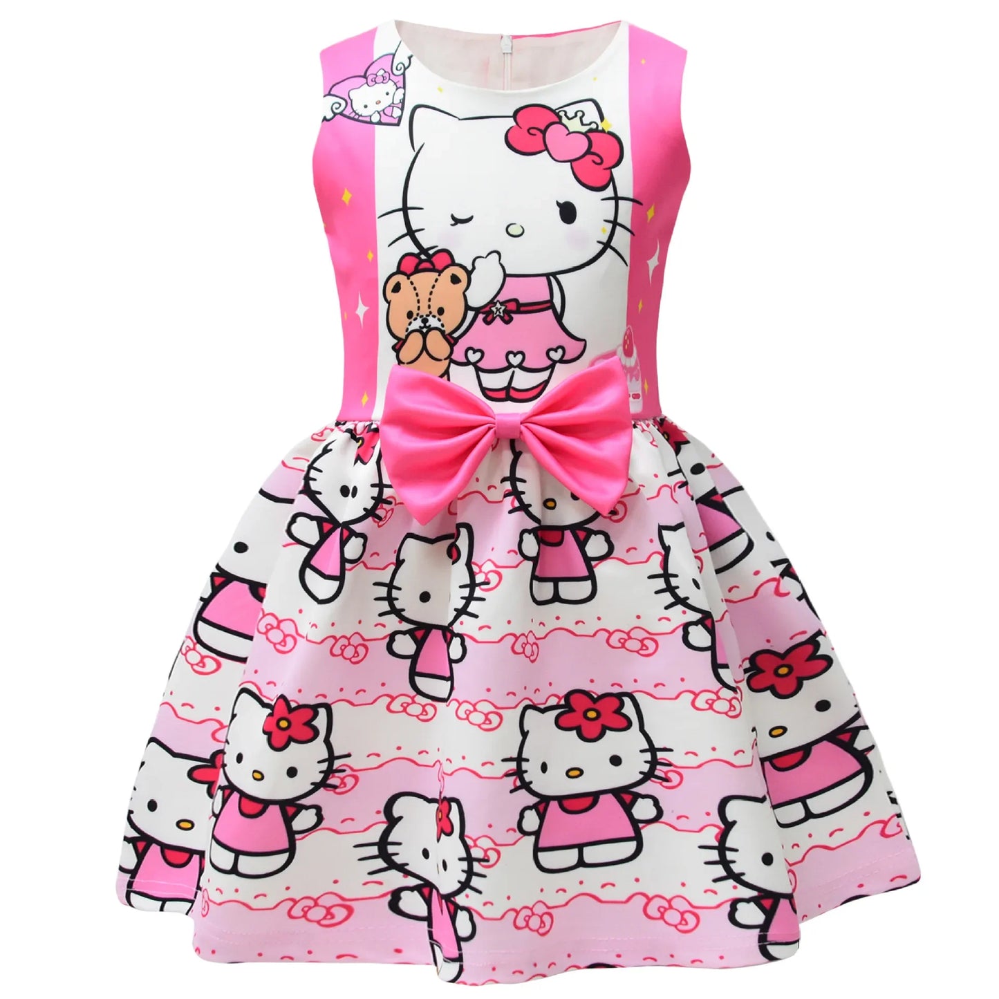 Hello Kitty Short-Sleeved Pleated Dress for Girls