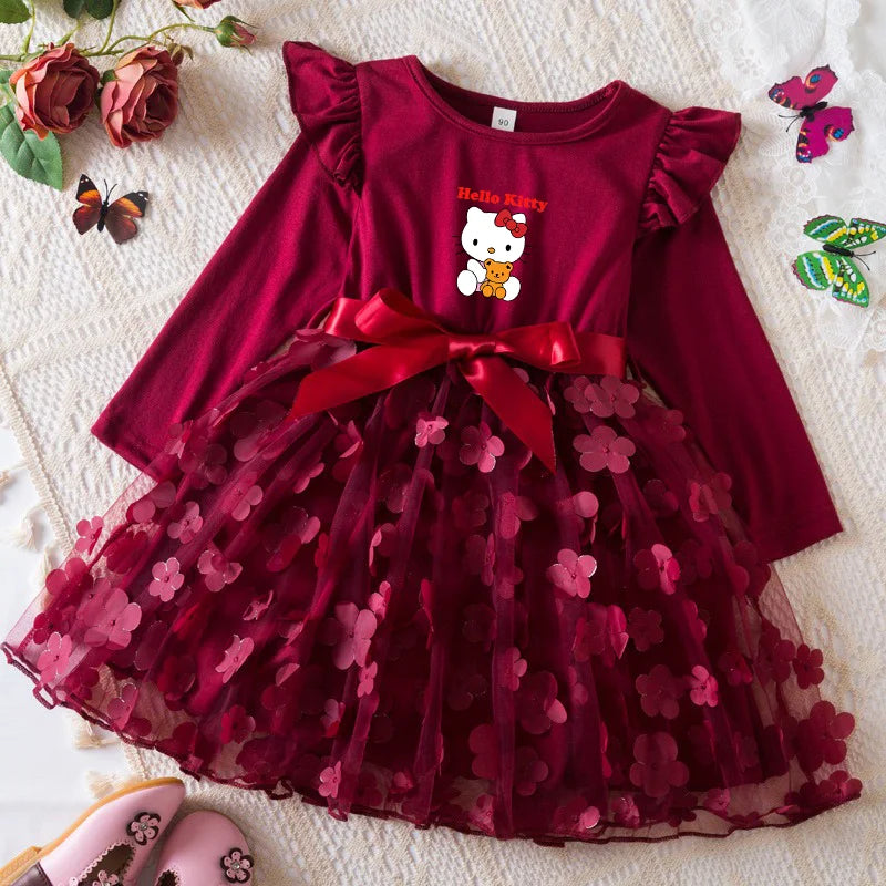 Hello Kitty Girl Baby 2-6Y Long Sleeve Princess Dress