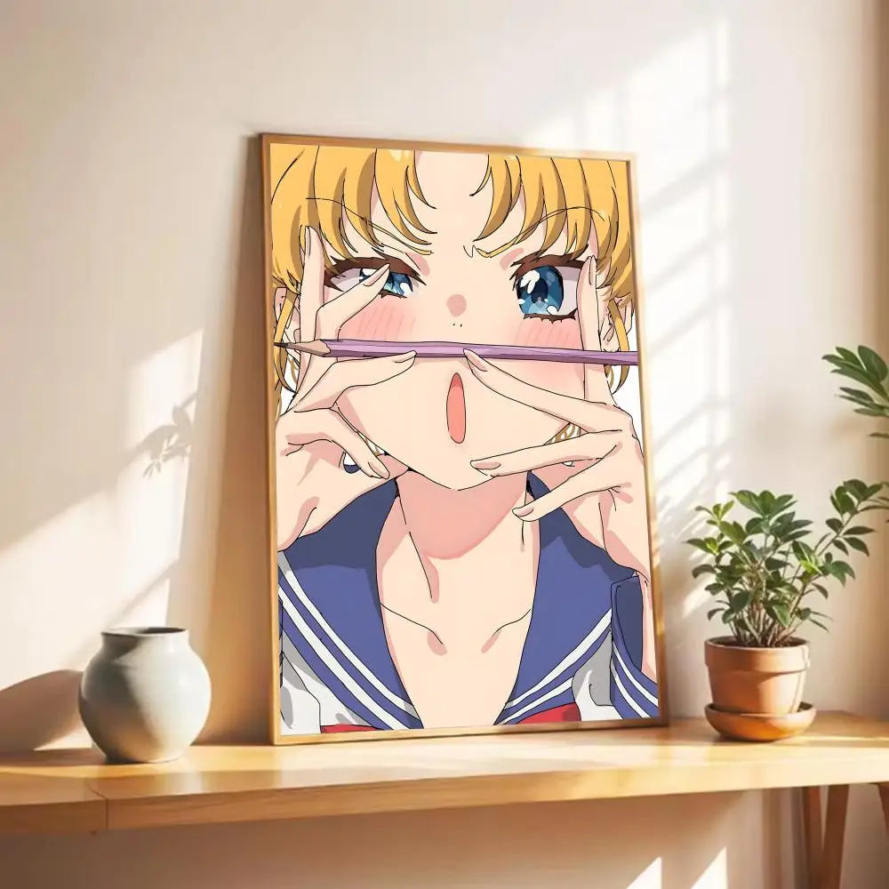 Cute S-Sailor M-Moon Poster Wall Art Print Poster Decorative Mural Home Decor Gift Unframed