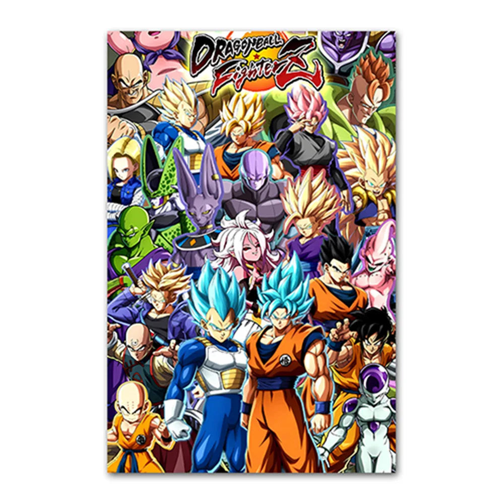 Dragon Ball Goku Van Gogh Starry Night Canvas Poster - Anime Art Wall Decor