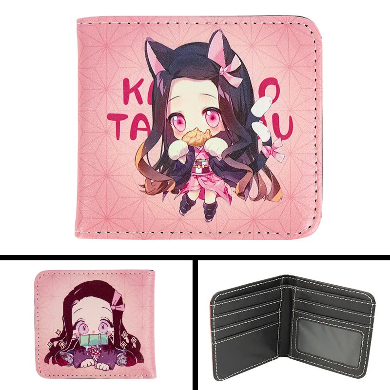 New Kimetsu No Yaiba Fashion Anime Cartoon Wallets Demon Slayer Kamado Nezuko Coin Purses Handbag Casual Card Kids Birthday Gift