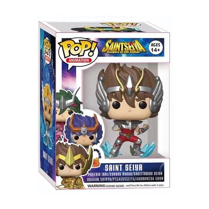 MINISO Saint Seiya Figure Phoenix Ikki Hyoga Shiryu Standing Figure Toy Arrival PVC Box