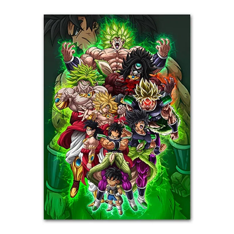 Dragon Ball Goku Van Gogh Starry Night Canvas Poster - Anime Art Wall Decor