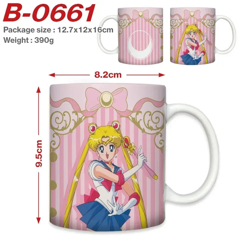 Sailor Moon Girl Coffee Mugs DIY Custom Anime Cartoon Ceramic Mug Cup Creative Outdoor Work Camping Beer Cups Kids Birthday Gift
