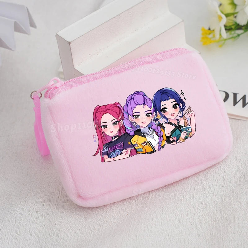 KPop Demon Hunters Kid Girl Plush Coin Purses