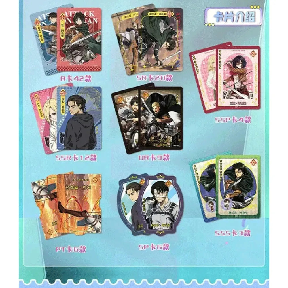 Attack on Titan Collection Cards Classic Japanese Anime Works Eren Jaeger Mikasa·Ackerman Cool Battle Roles Cards Holiday Gifts