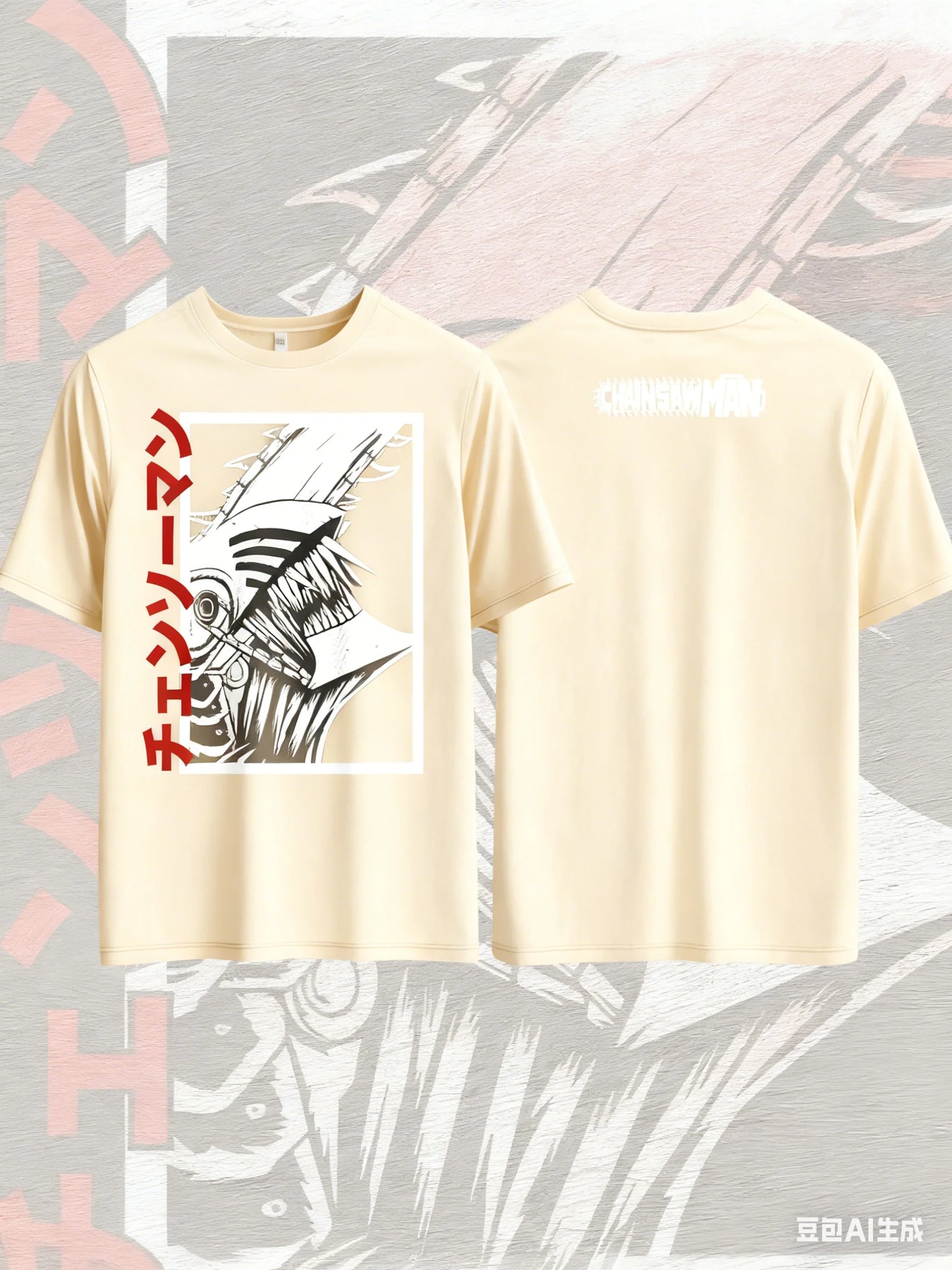 Chainsaw Man Printed Pure Cotton T-shirt for Men and Women