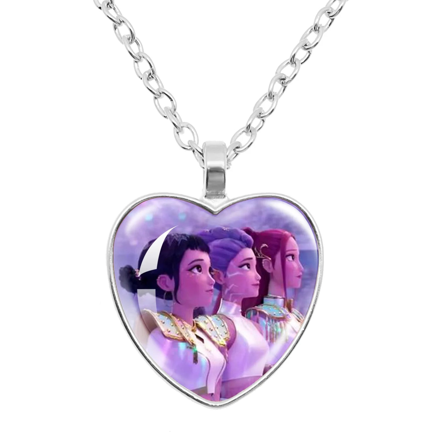 Demon Slayer Gem Peach Heart Necklace - Anime Fashion Jewelry Gift