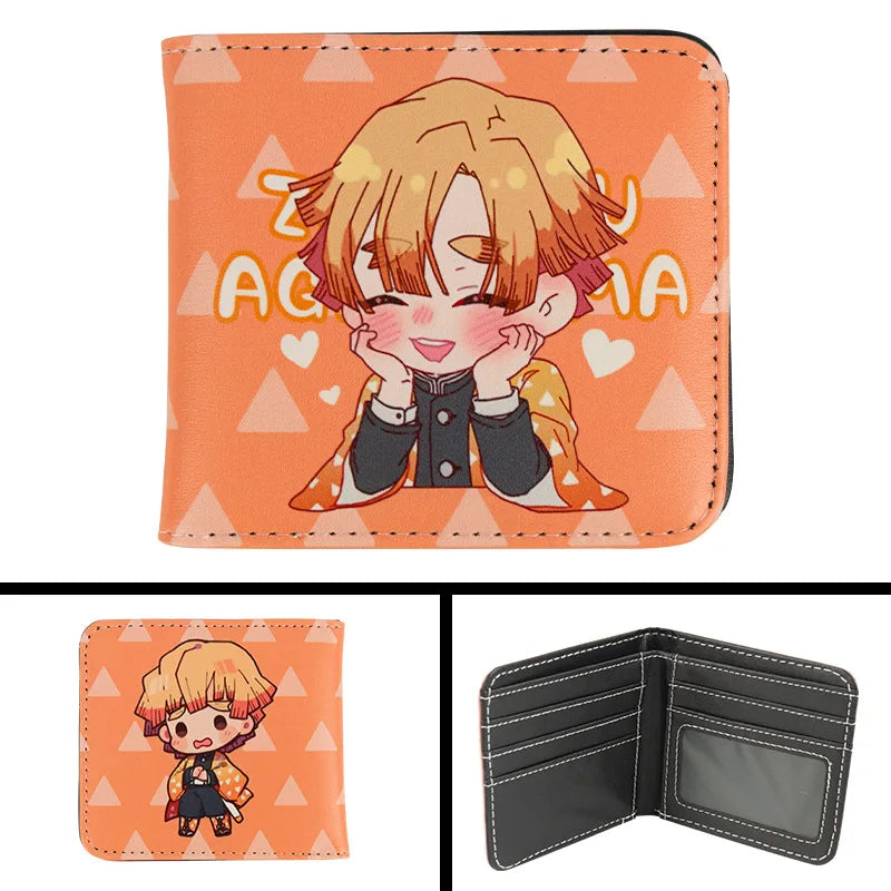 New Kimetsu No Yaiba Fashion Anime Cartoon Wallets Demon Slayer Kamado Nezuko Coin Purses Handbag Casual Card Kids Birthday Gift