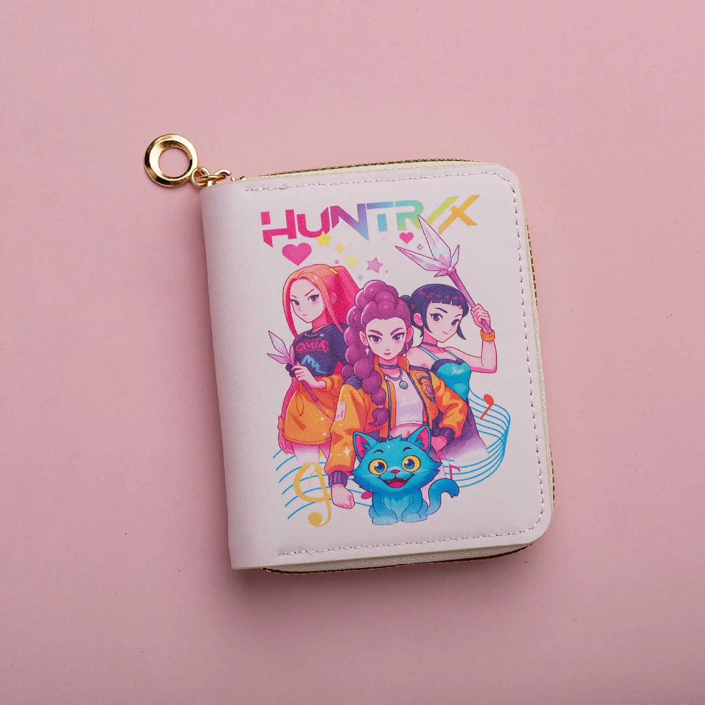 kpop Demon Hunters PU Short Women's Cartoon Wallet k-pop Coin Pack Card Pack Portable k pop HUNTRX Rumi Mira Zoey Fan Wallet ﻿