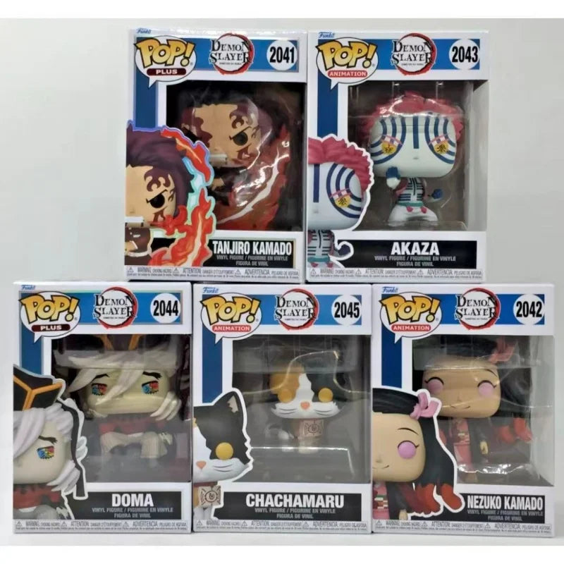 Genuine Funko Pop Demon Slayer Akaza Kamado Tanjiro Kamado Nezuko Action Doll Model 2041 2042 2043 Vinyl Sculpture Dolls Gift