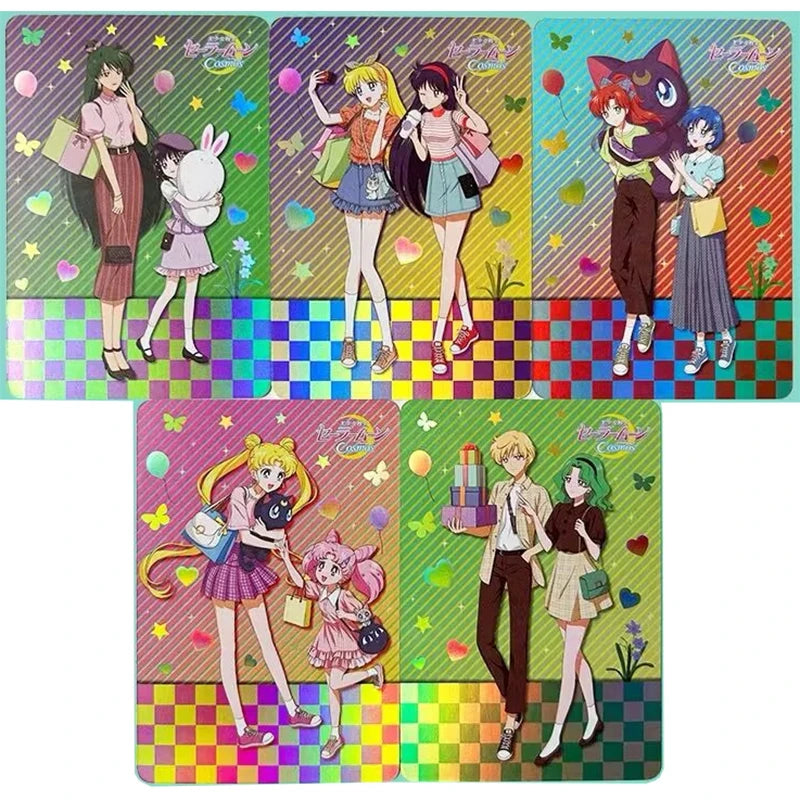 Sailor Moon collectible cards games for boys toys table games birthday gifts DIY anime Makomo Sailor Moon premium flash cards