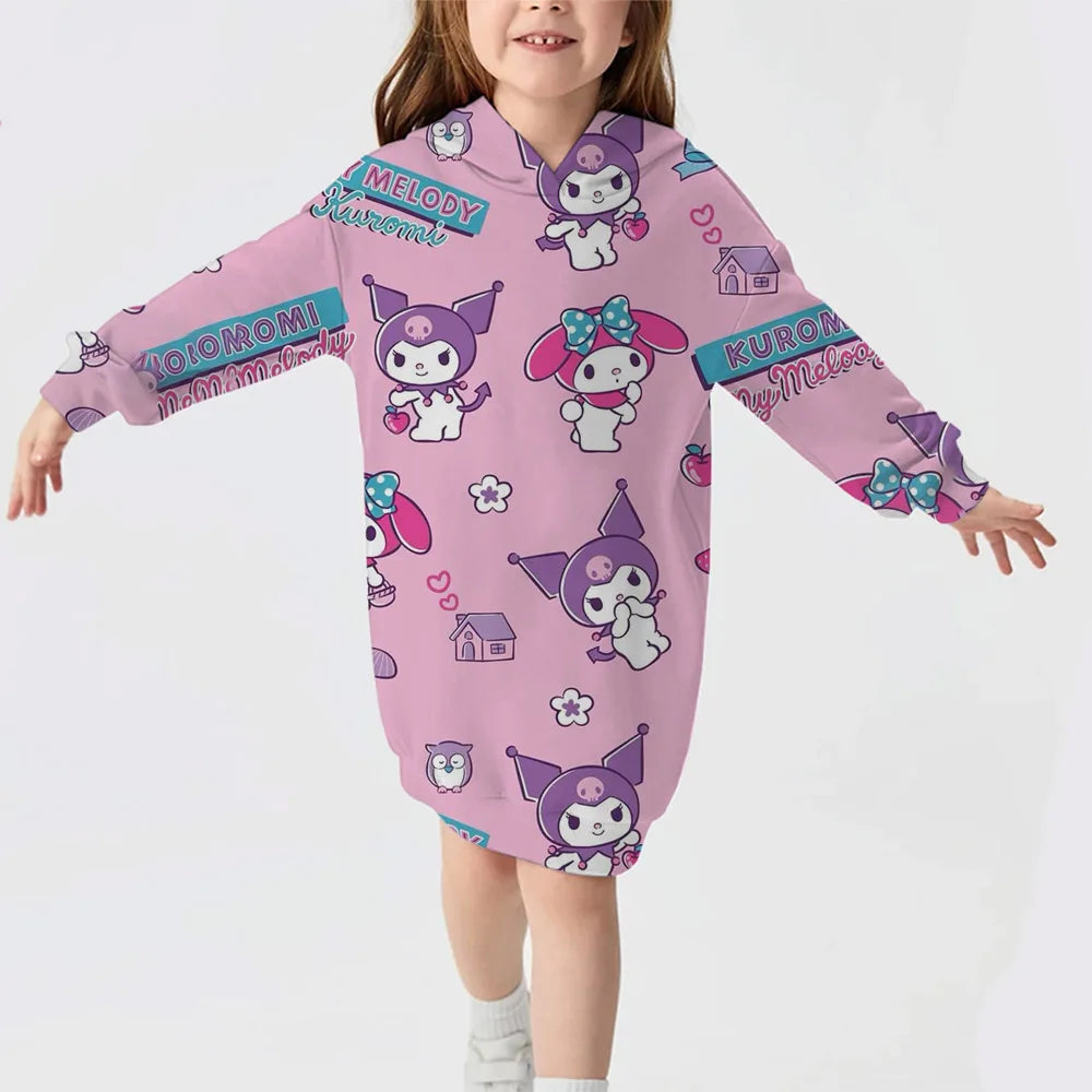 Hello Kitty Girl Comfortable Hoodie Dress